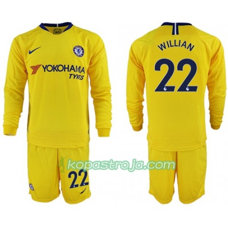 Billiga Fotbollströjor Chelsea Willian 22 Barn Borta tröja 2018/19 Långärmad